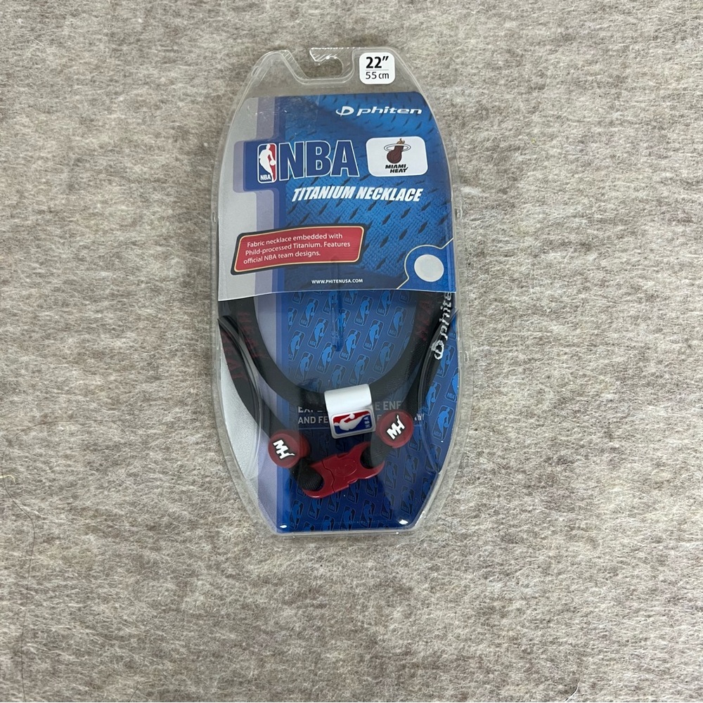 Phiten NBA Titanium Necklace Miami Heat 22 inches
